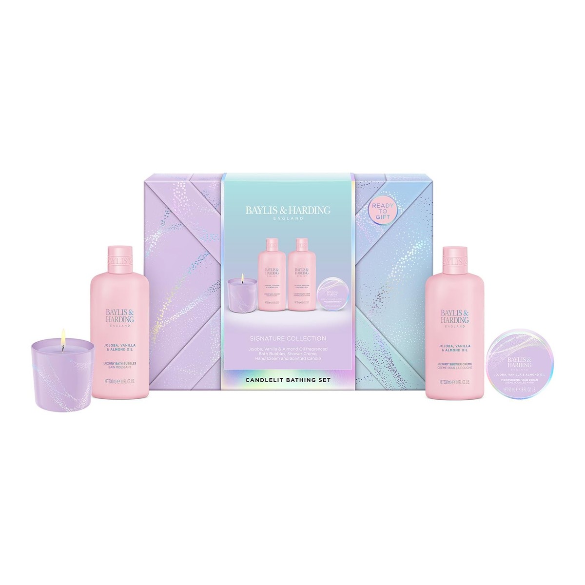 Jojoba Vanilla & Almond Oil Gift Wrapped Candle Set — image 2