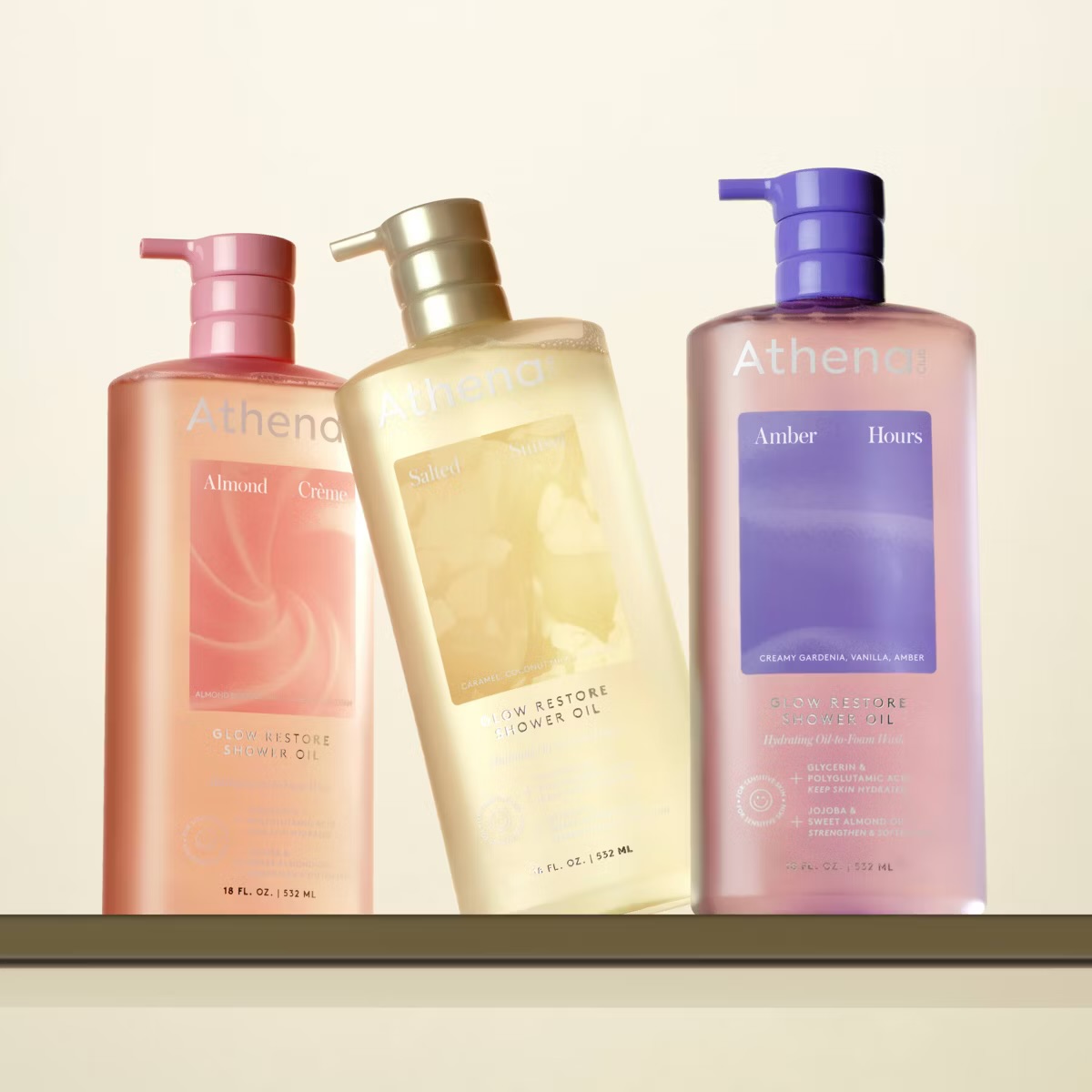 Glow Restore Shower Oil (532ml) Almond Crème — image 5