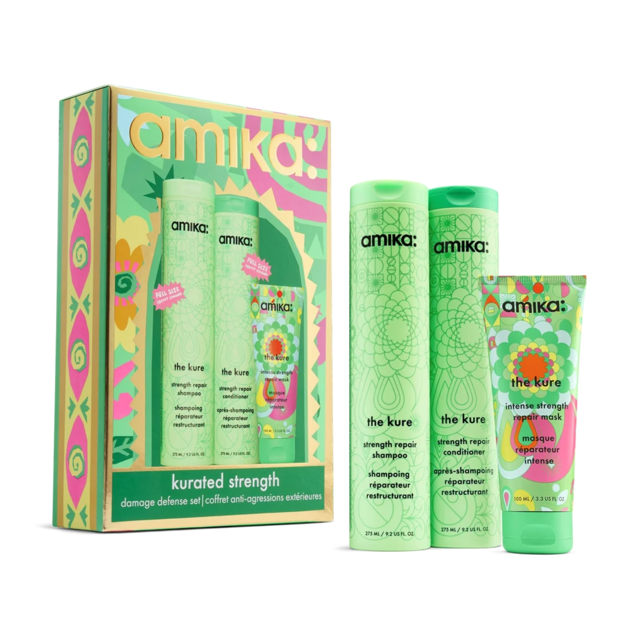 Kurated Strength Wash & Care Shampoo + Conditioner + Mask Set