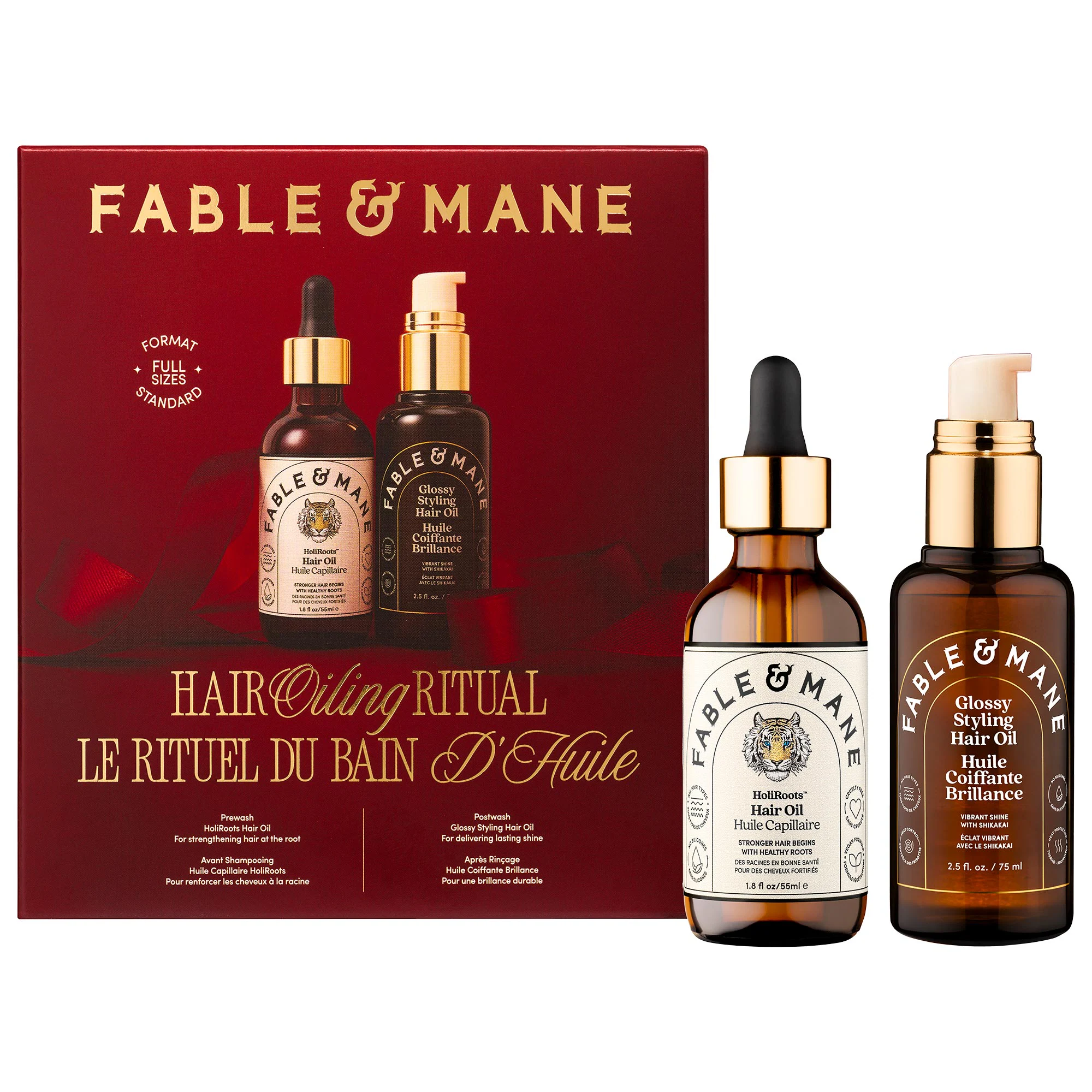 Hair Oiling Ritual Gift Set for Healthy Hydrated Hair .