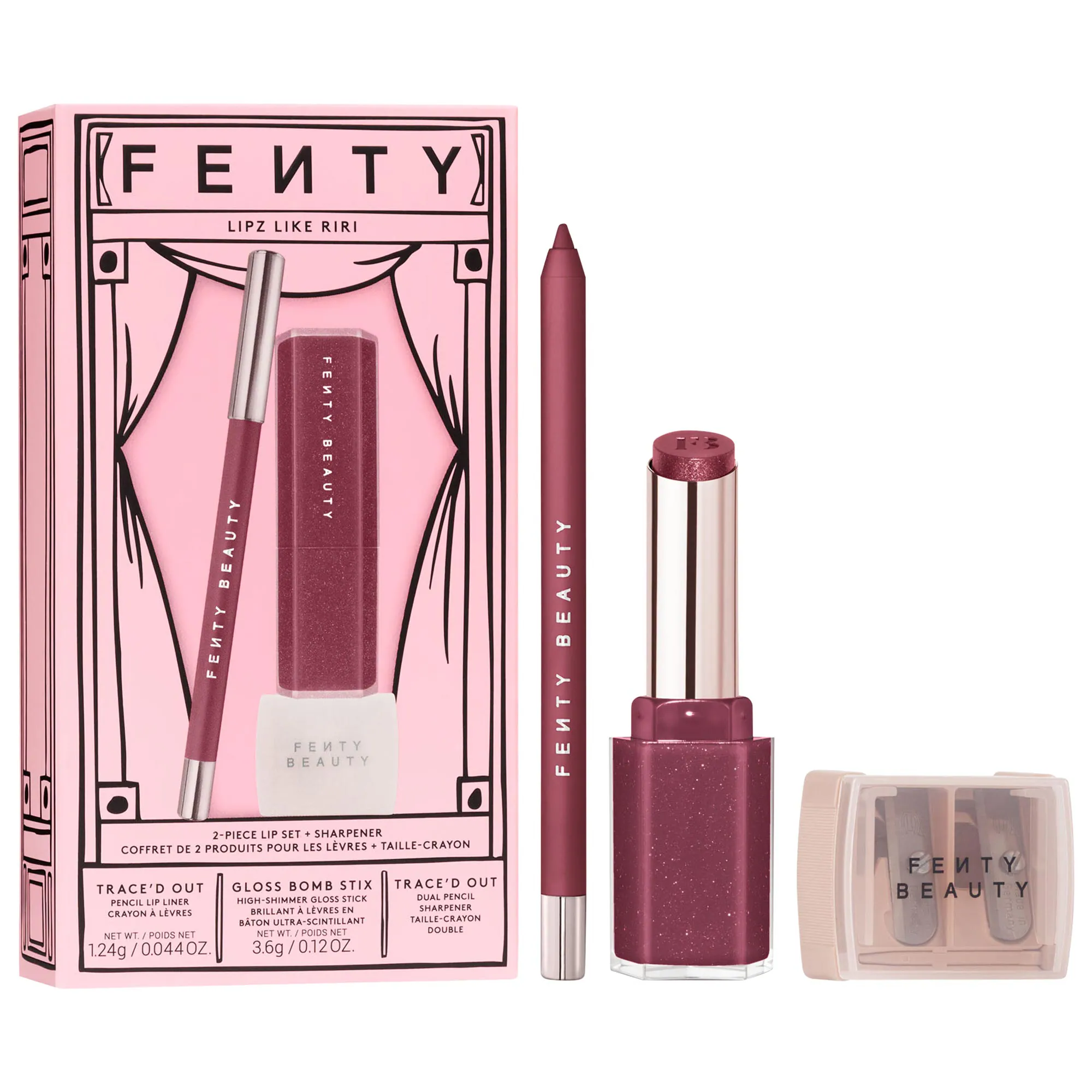 Lipz Like Riri 2-Piece Lip + Sharpener Makeup Gift Set