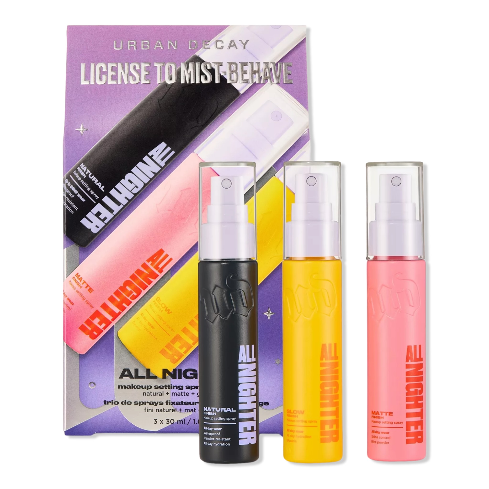 License to Mist-Behave All Nighter Makeup Setting Spray Travel Trio Gift Set
