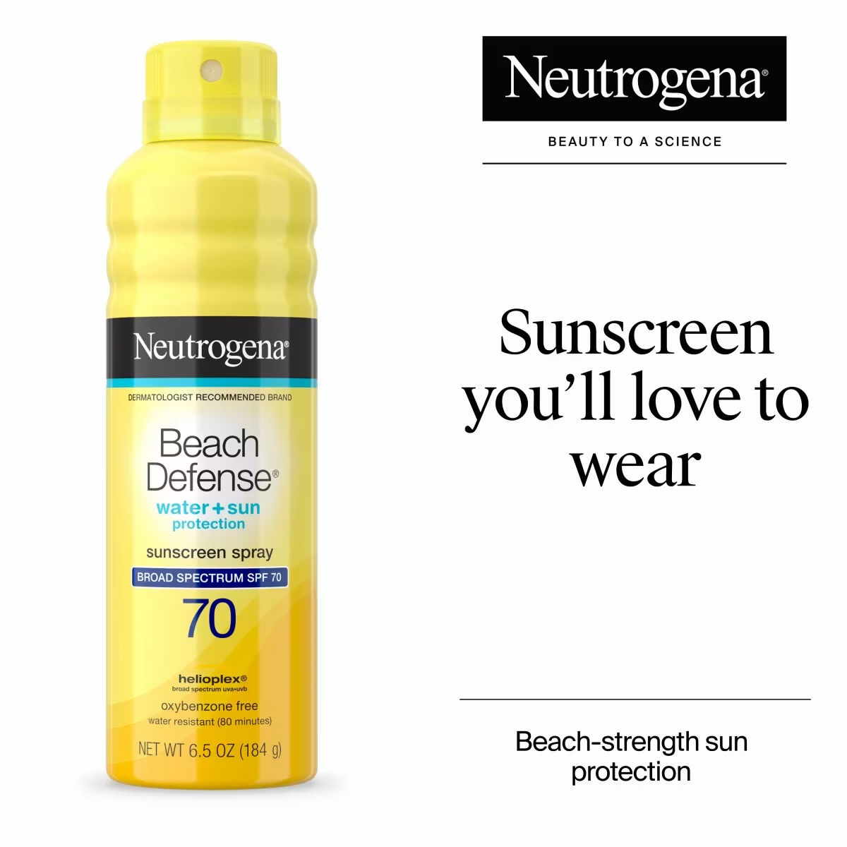 Beach Defense® Water + Sun Protection Sunscreen Spray Broad Spectrum SPF 70 (184g) — image 2
