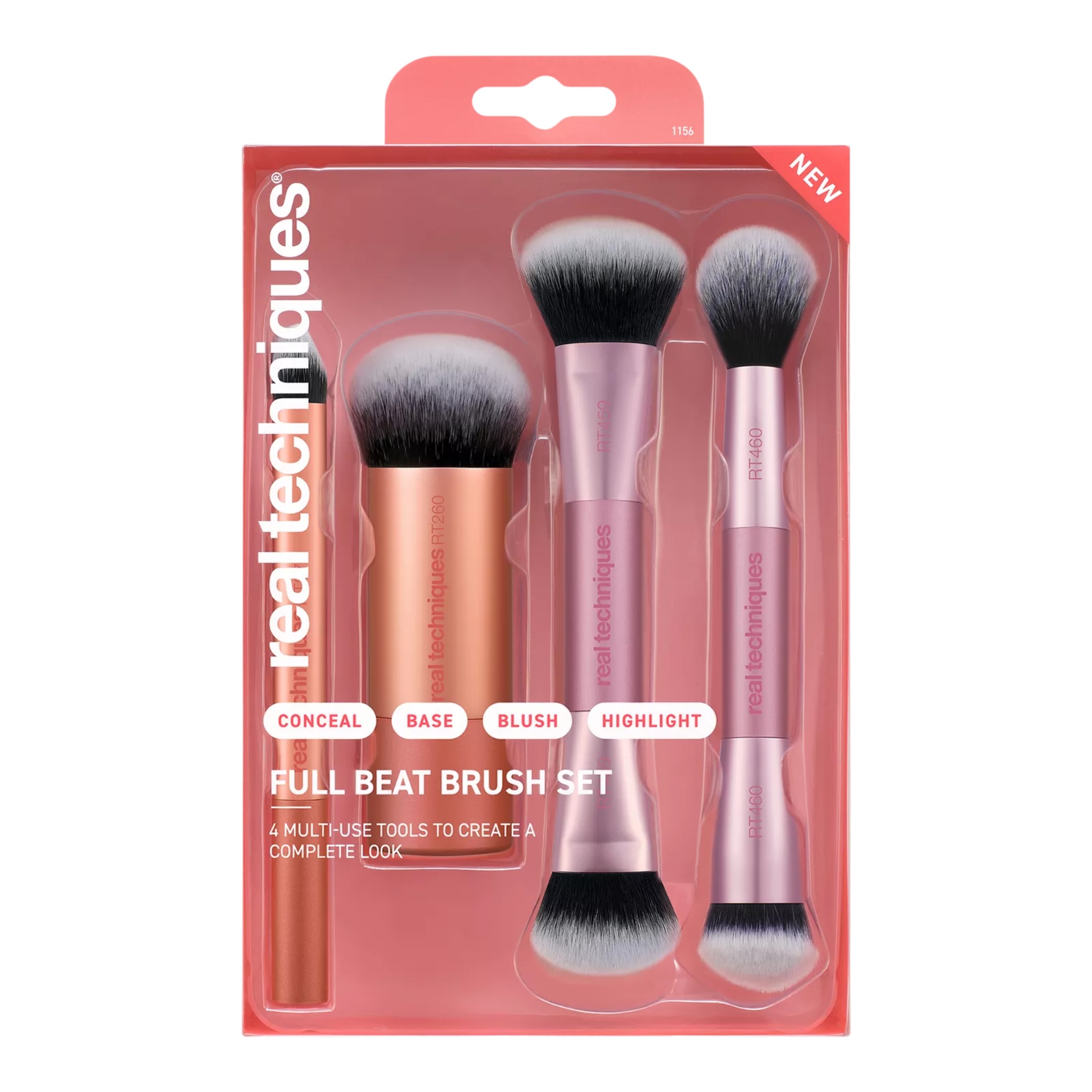 Full Beat Makeup Brush Set, 4-Piece Brush Kit