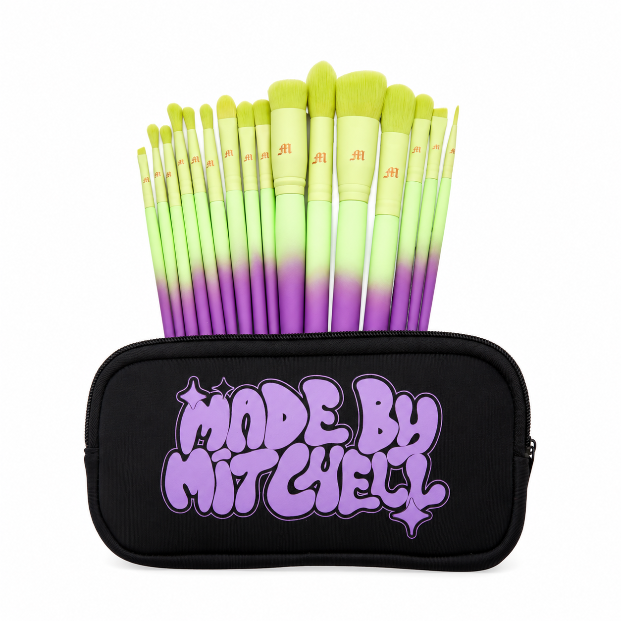 16 Piece Makeup Brush Set (Ombré Purple)